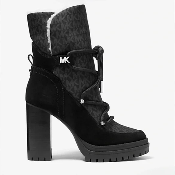 MICHAEL KORS Culver Logo Print Nylon and Nubuck Boot Retail $225 Sold Out - Picture 2 of 8